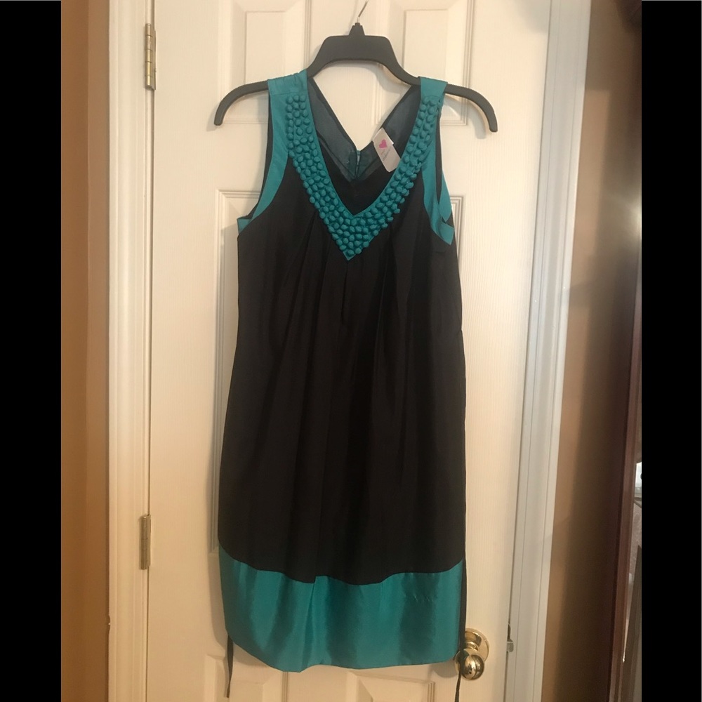 Black and green dress